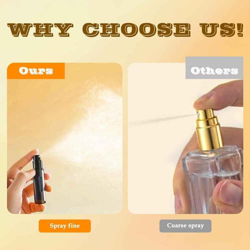 DIOHIO 8ml Perfume Atomizer Travel Refillable,Mini Cologne Dispenser, Bottom-Filling Fragrances Perfumes Bottle,Portable Sprayer Pocket Size for Women Men Cruise Car Trip Gift 2pcs (Black-Black)