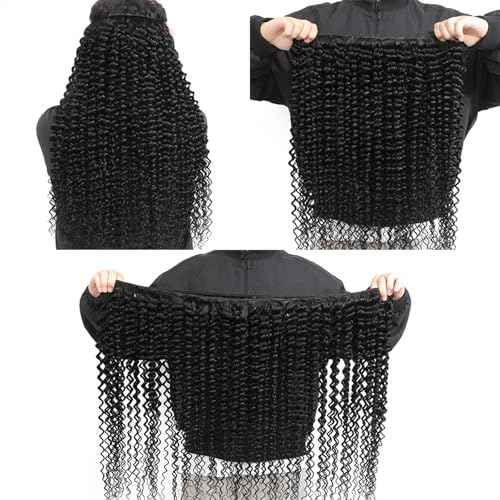15A Raw Human Hair Bundles Deep Wave Bundles Human Hair,Triple Lifespan Indian Virgin Hair,No Tangle Shedding,Multiple Washes Keep Texture Silky Soft (1 Bundle Natural Black, 26)