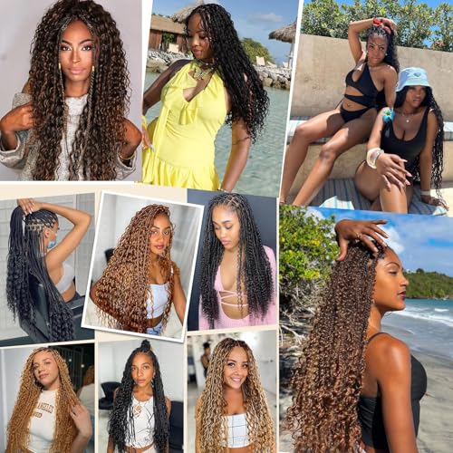 Deep Curly Braiding Human Hair 100g 20 Inch Color 27 Honey Blonde Deep Water Wave Bulk Human Hair for Braiding No Weft Brazilian Virgin Deep Curly Human Hair Extensions for Boho Braids