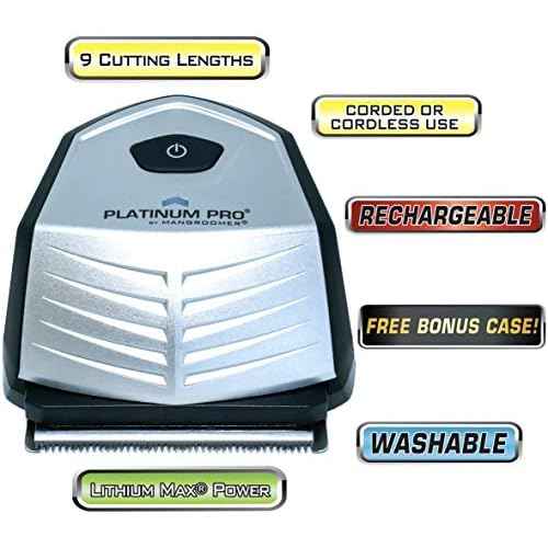MANGROOMER - PLATINUM PRO New Self-Haircut Kit and Advanced Hair Clippers with Lithium Max Battery, 9 Length Guards and Included Bonus Storage Case, 2 Piece Set