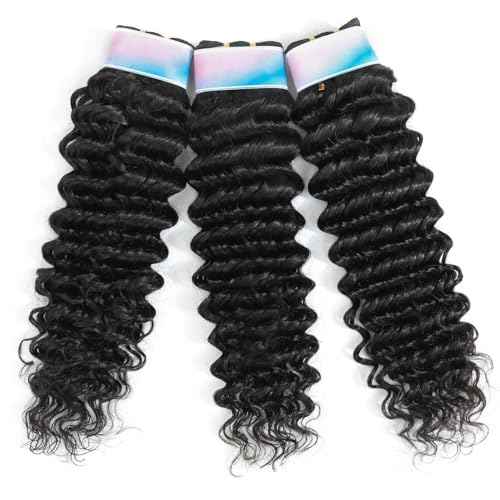 Deep Wave Bulk Human Hair Braiding hair 10A Brazilian Virgin Human Hair No Weft Curly Braiding Extensions for Boho Braids 3 Braids Per of 1 pack 150g Wahairse £¨Grey Color£¬24 inch,150g£©