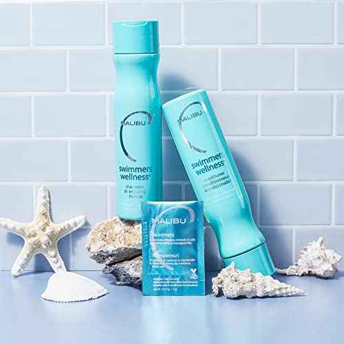 Malibu C Swimmers Wellness Hair Remedy - Prevents and Protects Hair Discoloration from Chlorine & Pool Elements - Hydrating Vitamin C Complex for Healthier Hair