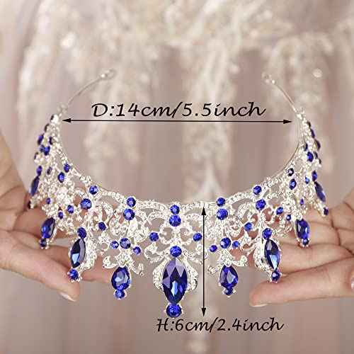 JWICOS Tiara and Crown for Women and Girls Crystal Headbands Tiara Queen Crown Hair Accessories for Birthday Bride Bridesmaid Wedding Prom Halloween Costume Christmas