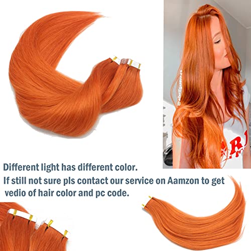 Hair Extensions Tape In Human Hair Orange