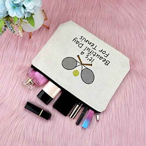 Tennis Lovers Gifts Makeup Bag Inspirational Gifts for Tennis Girl Player Cosmetic Bag Team Presents for Her Funny Birthday Christmas Graduation Presents for Daughter Niece Travel Cosmetic Pouch