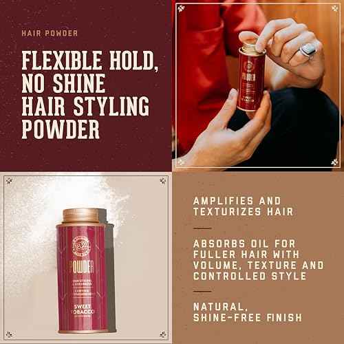 18.21 Man Made Premium Hair Styling Products for Men: Gel and Powder Dry Shampoo - Add Volume and Texture with Flexible Hold and Bold Sweet Tobacco Scent