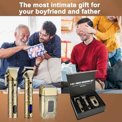 GSKY Professional Hair Clippers, Beard Trimmer for Men Electric Razor, Clippers and Trimmers Set Shavers for Men, Barber Clippers Hair Cutting Kit