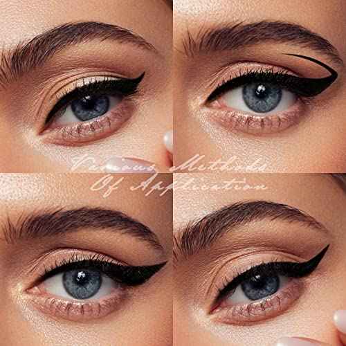 Anglicolor Liquid Eyeliner Stamp, 2 Pack Winged Eyeliner Stamp, Waterproof Long Lasting Dual Ended Eyeliner Pen for Women Christmas Gift (01-Black)