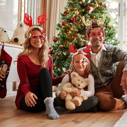 Giegxin 80 Pcs Christmas Headbands Holiday Headbands with Different Designs Christmas Accessories Xmas Head Hat Toppers Santa Reindeer Hair Hoop for Xmas Party Favors Decoration Adult Women