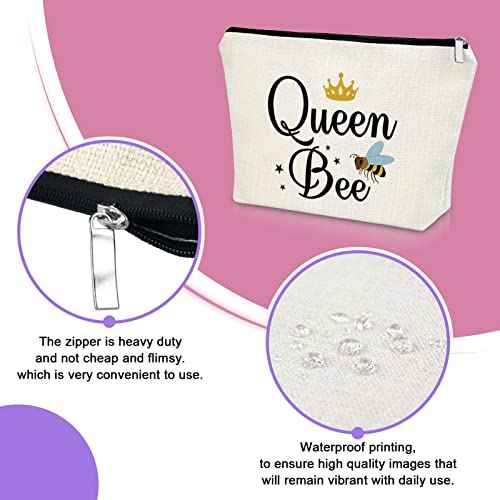 Sazuwu Bee Themed Gifts for Women Makeup Bag Bee Lover Gifts for Friend Beekeeper Birthday Gifts Cosmetic Bag Honeybee Gifts Christmas Thanksgiving Gifts for Bee Lover Cosmetic Travel Pouch