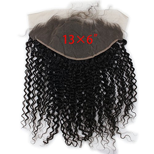 Dreambeauty 13¡¿6" Lace Frontal Closure Jerry Curl Brazilian Virgin Human Hair Free Part Ear to Ear Full Lace Frontal Bleached Knots with Baby Hair Natural Color (16 inch)
