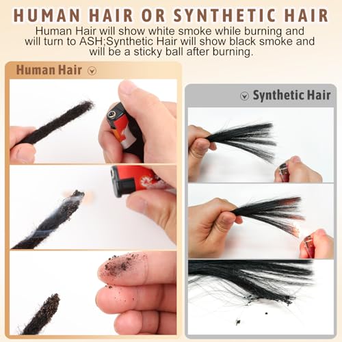 10'' Human Hair Wavy Dreadlocks ? 30 Strands Curly Loc Extensions, 0.6cm Diameter, Natural Looking and Lightweight, Great for Loc Style Refresh