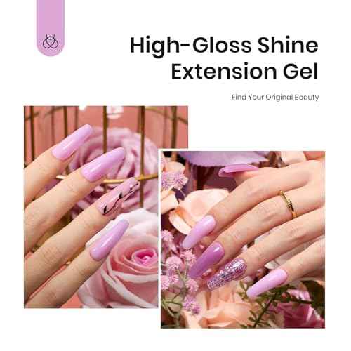 Beetles Nail Extension Gel Set Blackberry Glaze 12 Colors Poly Nail Gel Kit Beginners DIY Home Salon Christmas Gift for Women UV & LED Cured