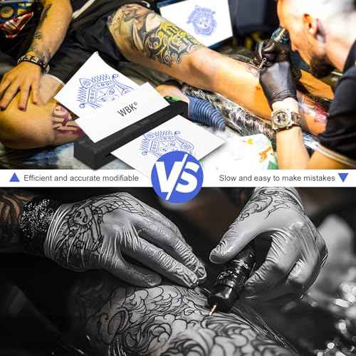 wbk Tattoo Stencil Printer,for Tattoo Beginners&Artists,Portable-Wireless-Bluetooth-Thermal-Inkless Tattoo Printer Machine with 3pcs Tattoo Transfer Paper,Compatible with Phone/Pc