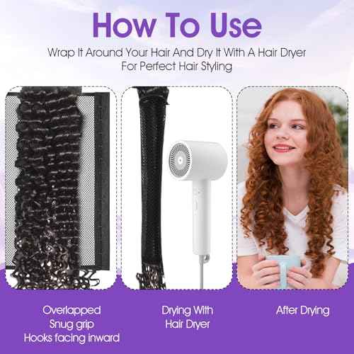 4 Pcs Lock Curly Hair Stretcher and Length Maintainer 13 Inch Hair Stretchers for Natural Hairs Prevent Shrinkage Lock Hairs Styling Tools for Looser and Curly Wave Ringlets (Black)