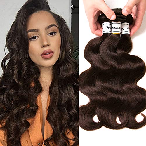Body Wave Dark Bundles Human Hair Brazilian Body Wave Hair Extensions Sew In 9A Grade Virgin 100% Unprocessed Remy Human Hair Weave Extensions (Body 2#, 14 16 18inch)