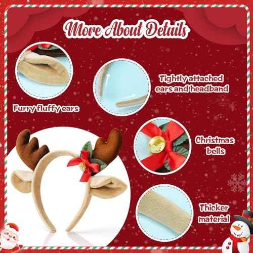Christmas Deer Antlers Headband Animal Ears Deer Antlers Headband Cosplay Reindeer Costume for Christmas Halloween