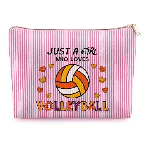 Volleyball Gifts for Women Makeup Bag Volleyball Lover gift for Players Teams Christmas Birthday Gift for Best Friend Bestie Sport Lover Cosmetic Bag Graduation Gift for Daughter Zipper Travel Pouch