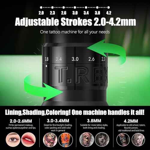 Tattoo Kit Wireless Tattoo Gun Kit for Beginners Complete Tattoo Machine Kit Rotary Tattoo Pen Machine 1600mAh Cordless 20pcs Cartridge Needles Tattoo Set Supply(Black)