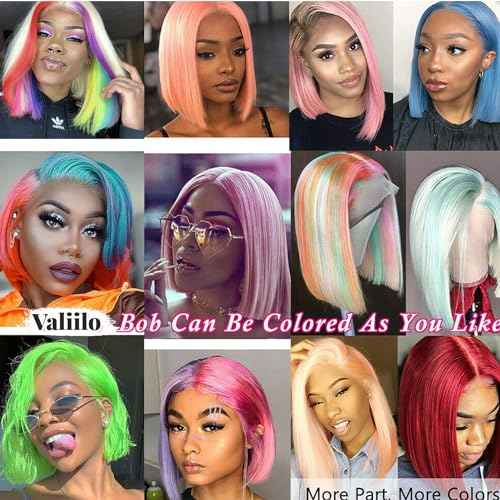 Grey Bob Wigs Human Hair 13¡¿4 Grey Lace Front Wigs Human Hair HD Lace Frontal Wigs 180 Density Grey Human Hair Bob Wigs for Black Women 12 Inch
