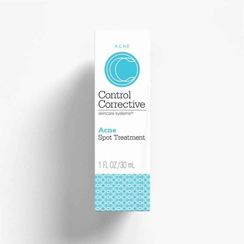 CONTROL CORRECTIVE Acne Spot Treatment Gel – 2% Salicylic Acid + Glycolic Acid Formula for Breakouts & Blemishes – With Witch Hazel, Aloe & Panthenol – 1 oz Clear Skin Serum