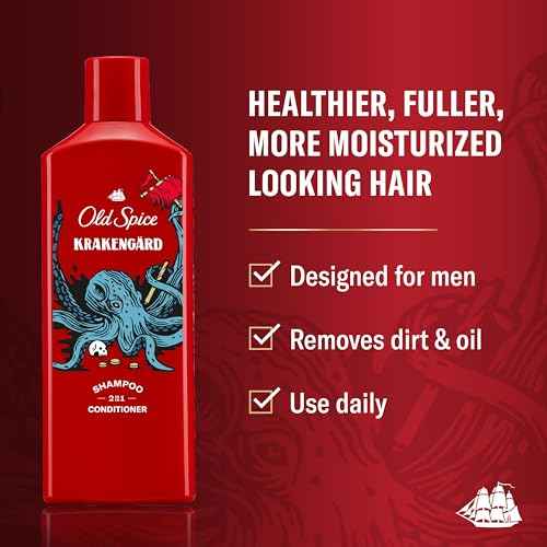 Old Spice Krakengard 2-in-1 Shampoo & Conditioner for Men, Healthier, Fuller, More Moisturized Looking Hair, 13.5 Fl Oz Each (Pack of 6)