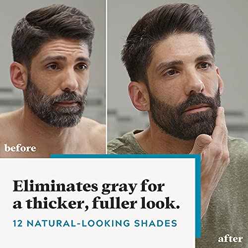 Just For Men Mustache & Beard, Beard Dye for Men with Brush Included, With Keratin Biotin Aloe and Coconut Oil for Healthy Facial Hair - Dark Brown, M-45, Pack of 1 (Packaging May Vary)