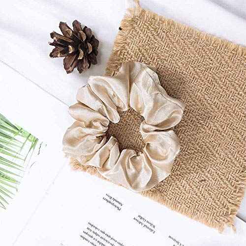 6 Pieces Satin Silk Scrunchies for hair, Big Hair Scrunchies Satin Hair Ties Ponytail Holder No Hurt Your Hair Wedding Bridal Silk Hair Ties