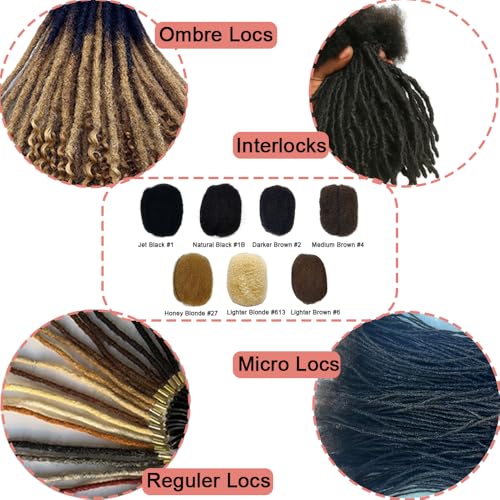 Tight Afro Kinky Human Hair for Dreadlocks,Ideal for Making Locs,Repair Extensions,Twist or Braids 4 Bundles/Package Natural Black #1B 10inch
