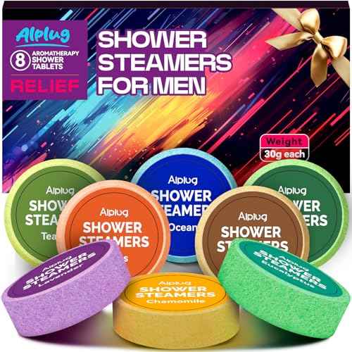 Shower Steamers for Men 8 Pack - Christmas Gifts for Men, Shower Bombs Aromatherapy with Essential Oils, Mens Stocking Stuffers, Gifts for Mens Who Have Everything, Relaxation Gift for Dad Husband
