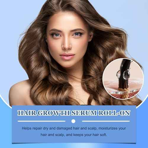 Advanced Hair Growth Roll-On Serum,Hair Growth Serum Roll On,Promotes Growth, Reduces Hair Loss, Nourishes Scalp & Roots,For All Hair Types(3Pcs)