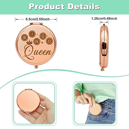 Bingo Player Gift for Women Travel Makeup Mirror Bingo Lover Gifts Bingos Gifts for Girls Bingos Game Gift Casino Lover Presents Gambler Bingoing Themed Folding Makeup Mirror Birthday Graduation