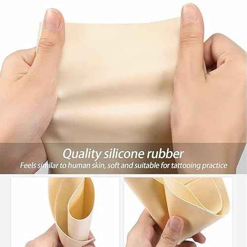 Yuelong 40PCS Tattoo Skin Practice and Transfer Paper Kit Includes 10PCS Double Sided Blank Fake Skin and 30PCS Stencil Paper for Tattoos Practice Tattooing Microblading Supplies