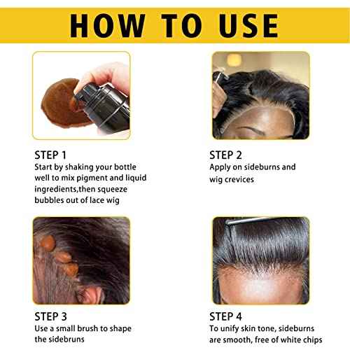 Lace Tint Melting Hair Mousse, 6.8 fl oz Lace Tint Mousse for Women Hair Wig Lace Wigs Toupees and Hairpieces Natural Finishing Lace Color, Lace Tint Mousse for Wigs Melts Lace Foam Tint(Medium Brown)
