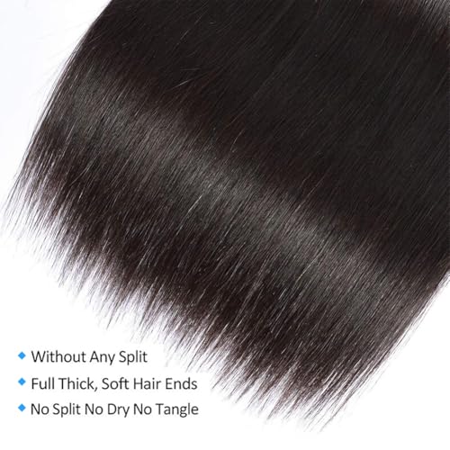 Straight Bundles Human Hair 20 22 24 Inch 100% Unprocessed Brazilian Virgin Hair Straight Weave Bundle Human Hair Bundles Real Natural Black Human Hair Extensions