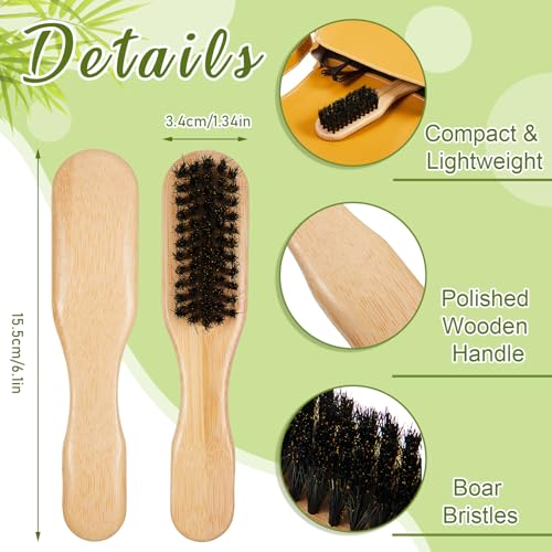 Weysat 48 Pack Boar Bristle Hair Brushes - Natural Wooden Handle Brushes for Thick Hair, Beard, Frizz Control, Pet Grooming, Smoothing Flyaways - Dual Use for Women, Men, Cat & Dog