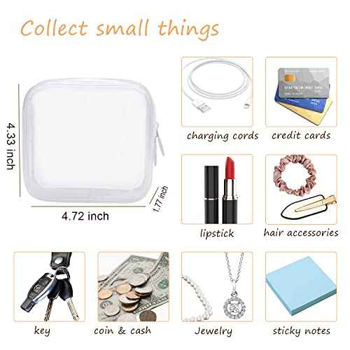 LYroo Small Makeup Bag Clear Mini Makeup Zipper Pouch Makeup Bag Small Cosmetic Bag for Purse Essentials Items Women Coin Purse Aesthetic Stuff£¨2 Pack