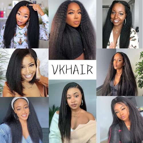 Kinky Straight Clip in Hair Extensions for Black Women Human Hair Clip In Extensions 20 Inch 10Pcs 120g Natural Black Full Head Unprocessed Remy Human Hair (Natural Black, 20 Inch)