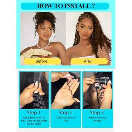 Human Braiding Hair for Boho Braids 5 Bundles 20 Inch 160g 12A Deep Wave Braiding Hair for Bohemian Knotless Braids 100% Unprocessed Brazilian Virgin Bulk Hair Extensions No Weft Natural Color