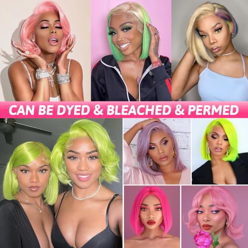 613 Bob Wig Human Hair 13X4 Lace Front Bob Wig Human Hair Straight Blonde Bob Wig Pre Plucked With Baby Hair 200% Density For Women 14 Inch