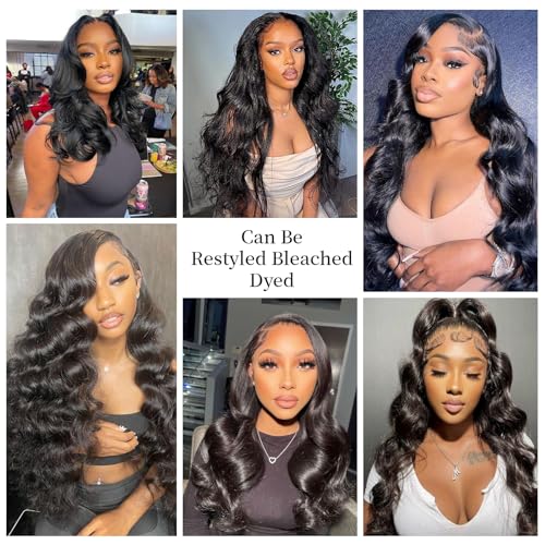 Chesma Body Wave Lace Front Wigs Human Hair 13x4 HD Lace Front Wigs Human Hair Pre Plucked Body Wave Glueless Frontal Wigs Human Hair 180 Density with Baby Hair (26 inch)
