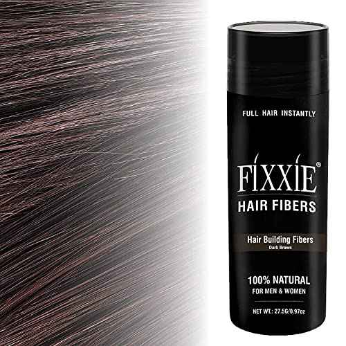 Hair Building Fibers DARK BROWN for Thinning Hair 27.5g Bottle, Hair Fibre Concealer for Hair Loss for Men and Women, Naturally Thicker Looking Hair with Keratin Hair Fibres