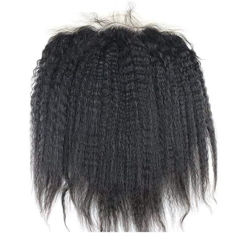 Dreambeauty 13¡¿6" Transparent Full Lace Frontal Closure Kinky Straight Ear to Ear Free Part Unprocessed Brazilian Virgin Human Hair Extensions With Baby Hair Bleached Knots Natural Color (12 Inch)