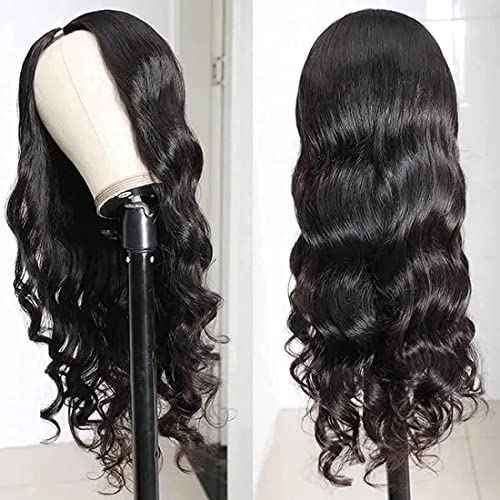 V Part Wigs Body Wave Brazilian Virgin Human Hair Wigs For Black Women Upgrade U Part Glueless Wigs Full Head Clip In Half Wig V Shape Wigs No Leave Out Lace Front Wigs 180% Density 14Inch