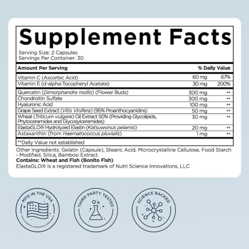 Beverly Hills MD Elastaboost Dietary Supplements for Aging Skin- Elastin Supporting Formula for Lifted, Firmer, Skin w/Hydrolyzed Elastin, Hyaluronic Acid, Vitamin C, Phytoceramides (60 Capsules)