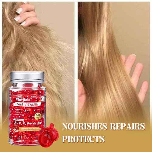 Hair Treatment Serum Capsules - Hair Treatment Serum - Vitamins A C E Pro B5 - No Rinse Conditioner for Women & Men
