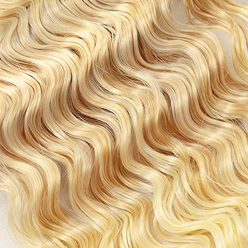 26 28 30 inch Honey Blonde Bundles P27/613 Human Hair Bundles Blonde Deep Wave Bundle Double Weft 613 and 27 Bundle