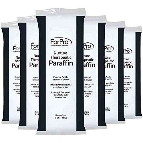 ForPro Professional Collection Nurture Paraffin Wax Refill, Fragrance Free, Six 1-Pound Paraffin Blocks, Non-Greasy, Moisturizing for Soft & Healthy Skin, Unscented, 6 Lbs