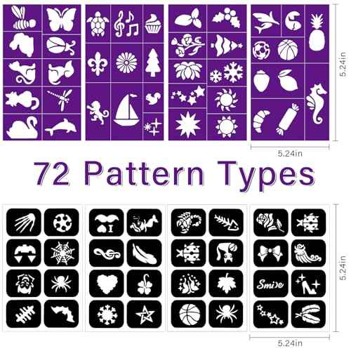 Temporary Tattoo Pens for Skin, 10 Body Markers + 56 Large Tattoo Stencils for Kids and Adults, Dual-End Tattoo Pens Make Bold and Fine Lines with Cosmetic-Grade Tattoo Ink