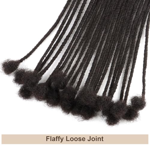 0.4cm Thickness Real Human Hair Dreadlock Extensions for Men/Women 10 Inch 60 Strands Full Handmade Permanent Locs Extensions Human Hair Can Be Dyed and Bleached